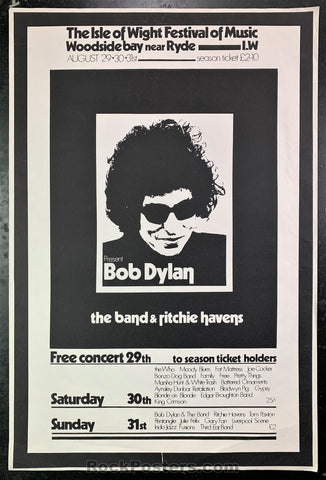 AUCTION - Isle of Wight - Bob Dylan The Who - 1969 Poster - Good