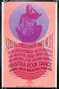 AUCTION - AOR 2.18 - Grateful Dead Allen Ginsberg - 1967 Poster - Avalon Ballroom - Near Mint Minus