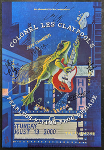 AUCTION - NF-413 - Col. Les Claypool's Fearless Frog Brigade - Band Signed - 2000 Poster - The Fillmore - Near Mint Minus
