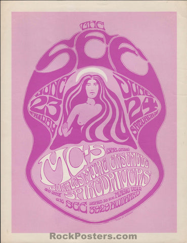AUCTION - AOR 3.131 - MC5 - 1967 Handbill - See Theater Detroit - Near Mint Minus