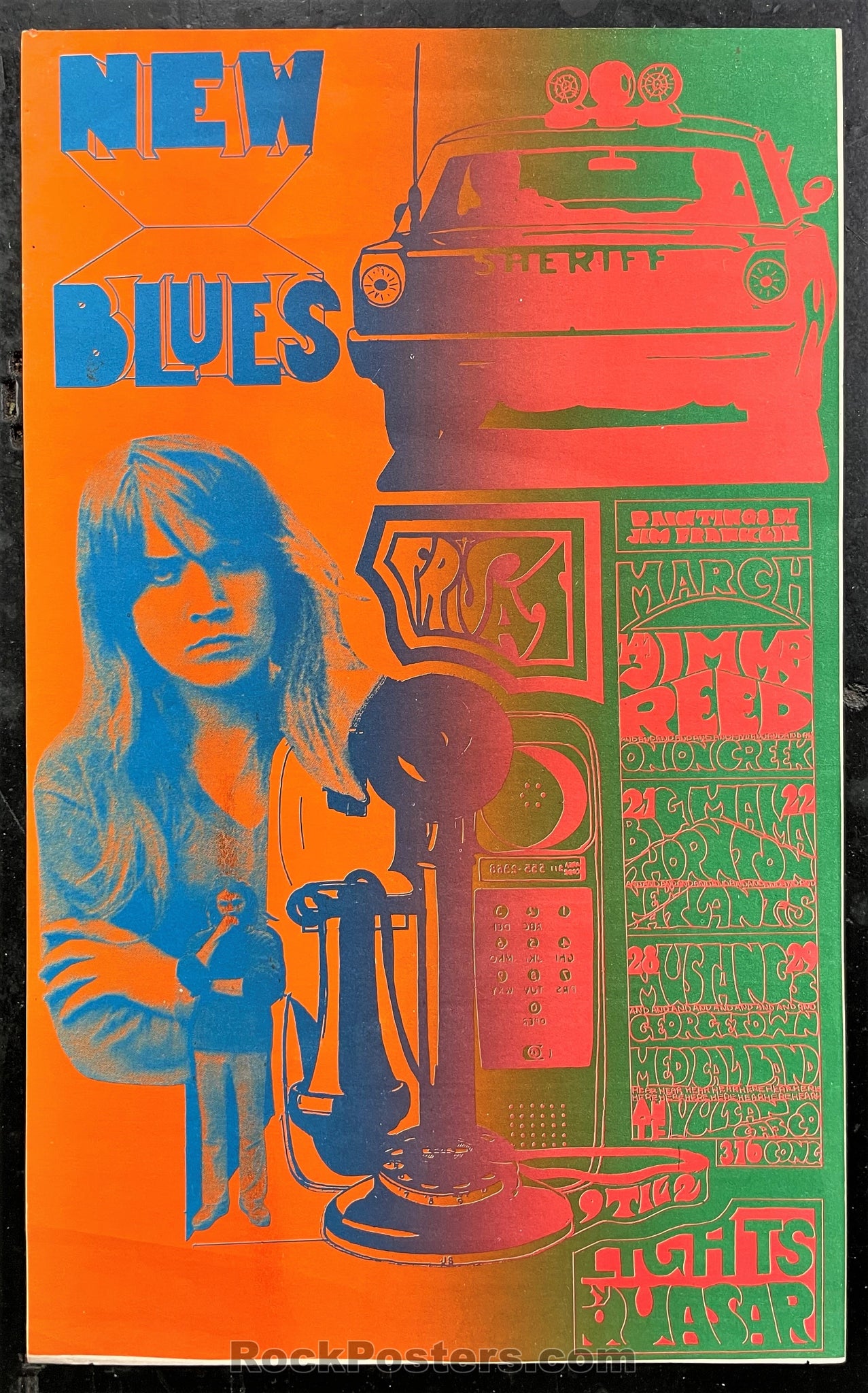 AUCTION - Vulcan Gas - New Blues Jimmy Reed - 1969 Handbill - Excellent