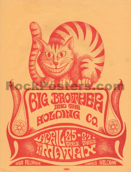 AUCTION - AOR 2.110 - Janis Joplin Big Brother - 1967 Handbill - The Matrix  - Near Mint