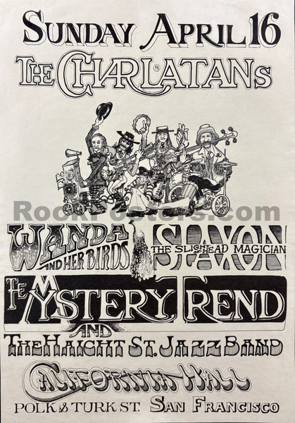 AUCTION - AOR 2.131 - Charlatans - Mystery Trend - 1967 Poster - California Hall - Very Good - SF Rock Posters & Collectibles