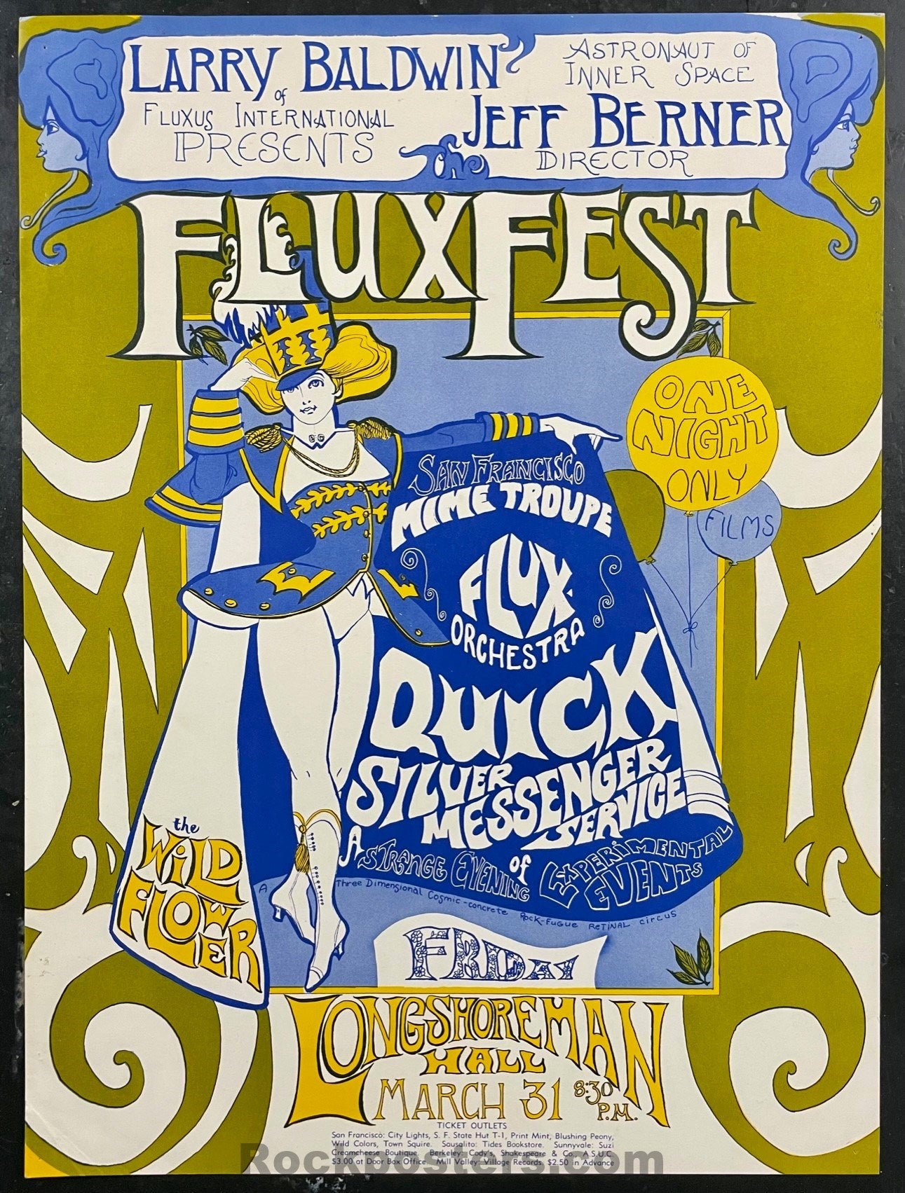 AUCTION -  AOR 2.196 Alt. - Fluxfest - Ida Griffin - 1967 Poster - Longshoremen's Hall - Excellent