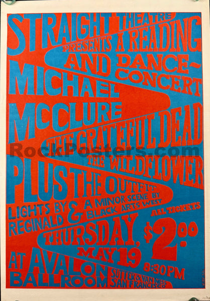 AUCTION - AOR 2.16 - Grateful Dead - Michael McClure - 1966 Poster - Avalon Ballroom - Near Mint Minus - SF Rock Posters & Collectibles