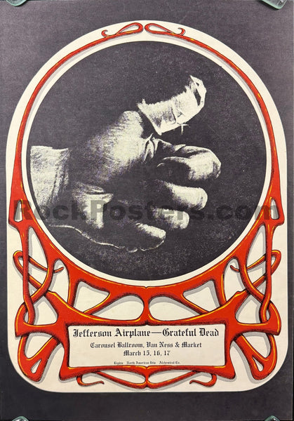 AUCTION - AOR 2.172 - Grateful Dead - "Sore Thumb" - Alton Kelley - 1968 Poster - Carousel Ballroom - Near Mint Minus