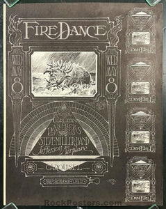 AUCTION - AOR 2.173 - Fire Dance - Stanley Mouse Signed - 1968 Uncut Poster -  Carousel Ballroom - Excellent
