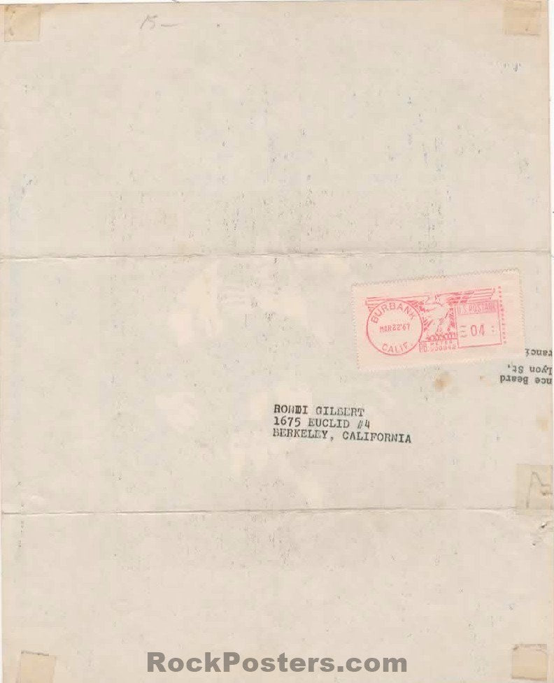 AOR 2.192 - Grateful Dead Fan Club - 1967 Handbill/Mailer