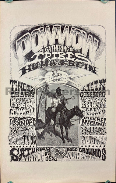 AUCTION - AOR 2.215 - The Human Be-In - Grateful Dead - Timothy Leary - Rick Griffin - 1967 Poster - Golden Gate Park   - Excellent - SF Rock Posters & Collectibles