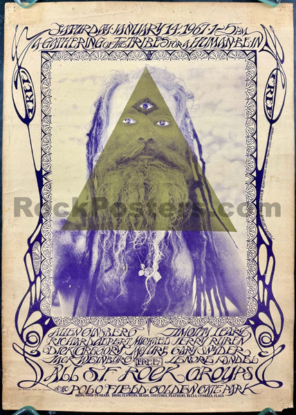 AUCTION - AOR 2.217 - Grateful Dead - Tim Leary - Human Be-In - 1967 Poster - Very Good - SF Rock Posters & Collectibles