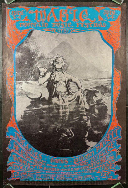 AUCTION - AOR 2.319 - Magic Mountain - The Doors - Jefferson Airplane/Moby Grape - Mouse & Kelley - 1967 Poster - Excellent