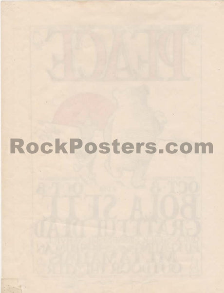 AUCTION - AOR 2.327 - Grateful Dead - "Peace Pooh" - Mouse Signed - 1966 Handbill - Mt. Tamalpais - Very Good - SF Rock Posters & Collectibles