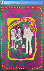 AOR 2.339 - Janis Joplin Big Brother - 1967 Poster - San Jose - CGC Graded  9.2
