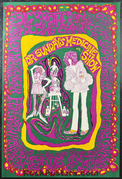 AUCTION - AOR 2.339 - Janis Joplin Big Brother - Mari Tepper - San Jose - 1967 Poster - Excellent