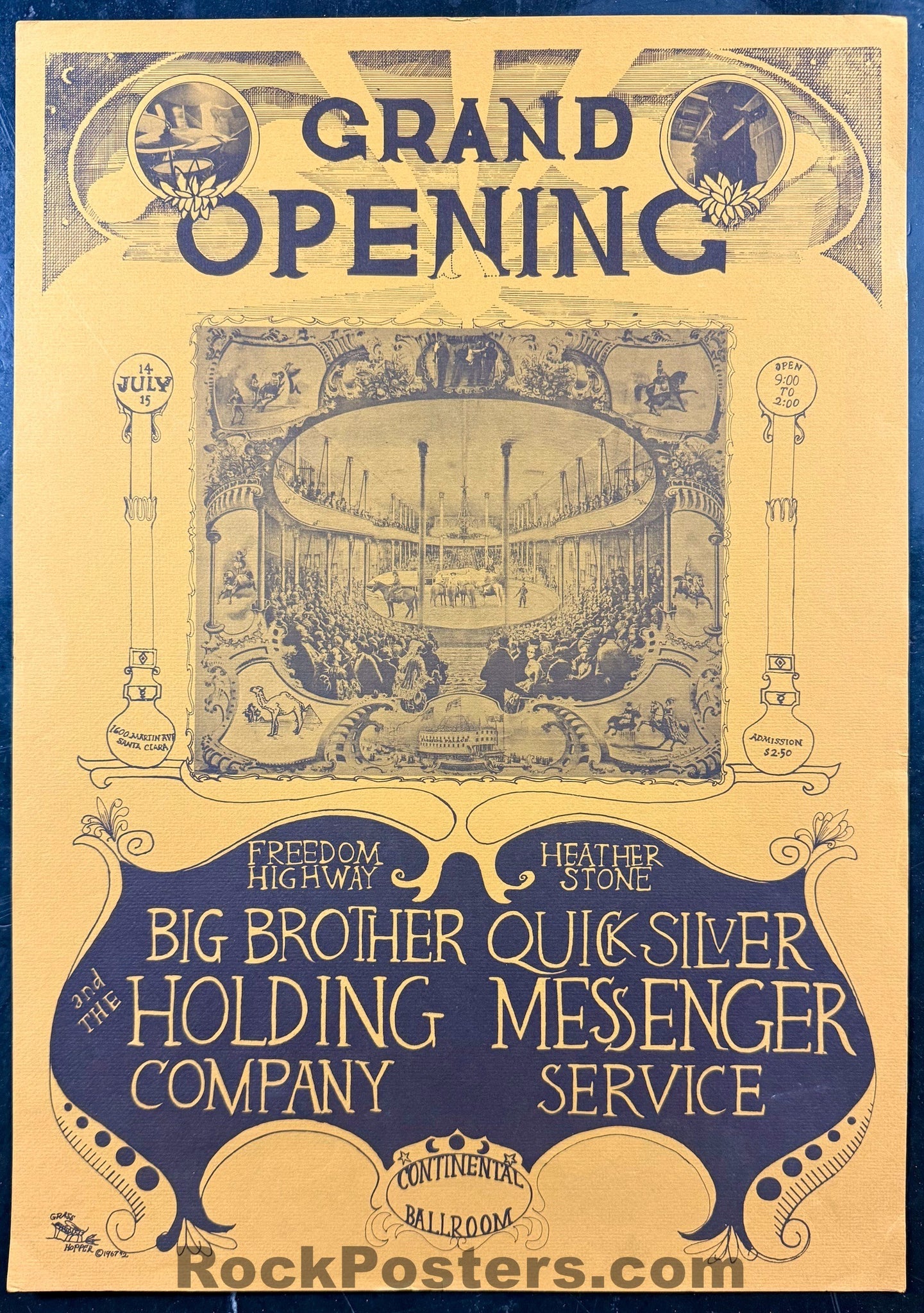 AUCTION - AOR 2.345 - Big Brother Janis Joplin - 1967 Poster - Continental Ballroom - Excellent