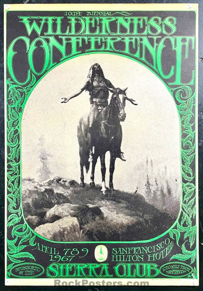 AUCTION - AOR 2.365 - Wilderness Conference - Mouse & Kelley - San Francisco - 1967 Poster - Excellent