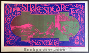 AUCTION - AOR 2.366 - California Shakespeare Festival - Stanley Mouse SIGNED - 1967 Poster - University of Santa Clara - Near Mint