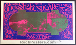AUCTION - AOR 2.366 - California Shakespeare Festival - 1967 Poster - Stanley Mouse SIGNED - Near Mint