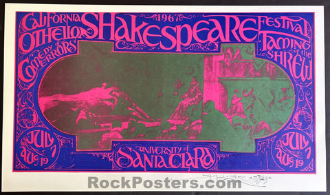 AUCTION - AOR 2.366 - California Shakespeare Festival - 1967 Poster - Stanley Mouse SIGNED - Near Mint