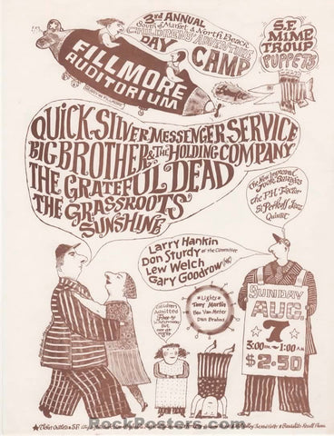 AOR 2.68 - Grateful Dead - 1966 Handbill - Fillmore Auditorium - Near Mint Minus