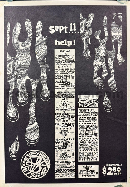 AUCTION - AOR 2.74 - Grateful  Dead - 1966 Benefit Poster - Fillmore Auditorium - Excellent