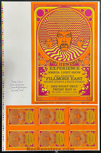AUCTION - AOR 2.90 - Jimi Hendrix - Uncut Sheet FE-7-RP-2  - David Byrd Signed - Poster - Near Mint