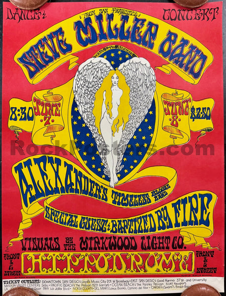 AUCTION - AOR 3.100 - Steve Miller Band - Rebecca Galdeano - 1968 Poster - Hippodrome San Diego - Excellent - SF Rock Posters & Collectibles