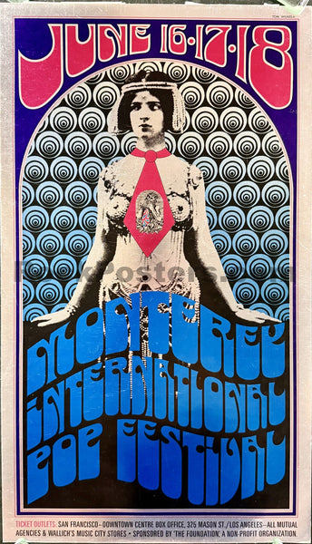 AUCTION - AOR 3.5 - Monterey Pop Festival - Jimi Hendrix/Janis Joplin - 1967 Poster - Monterey Fairgrounds - Excellent