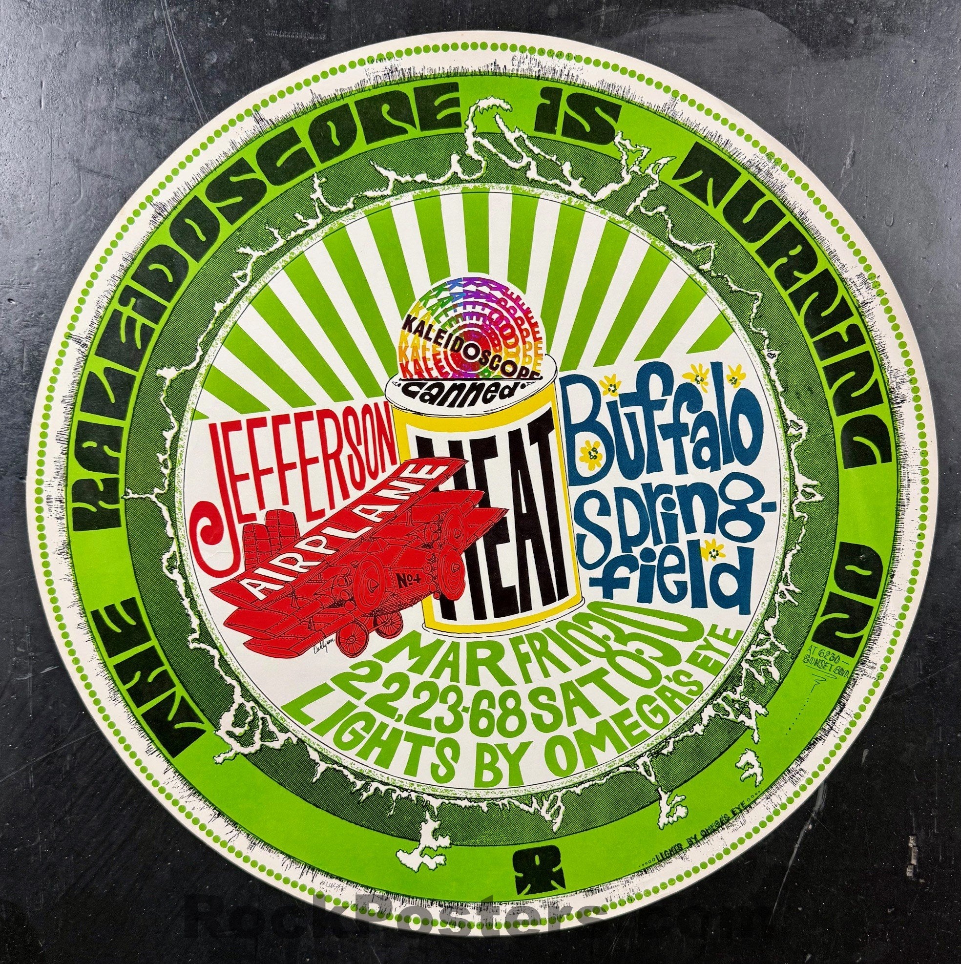 AUCTION - AOR 3.79 - Jefferson Airplane - Buffalo Springfield - 1968 Poster - Kaleidoscope - Very Good