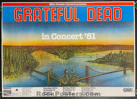 AUCTION - AOR 4.240 - Grateful Dead - Germany - 1981 Poster - Excellent