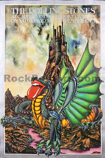 AUCTION - AOR 4.273 - The Rolling Stones - 1973 Poster - Cardiff Castle, Wales - Excellent