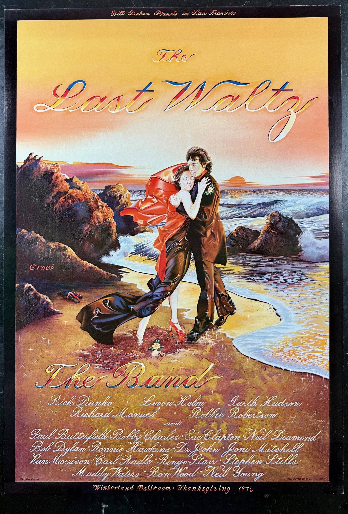 AUCTION - AOR 4.46 - The Band - The Last Waltz - 1976 Poster - Winterland - Near Mint Minus