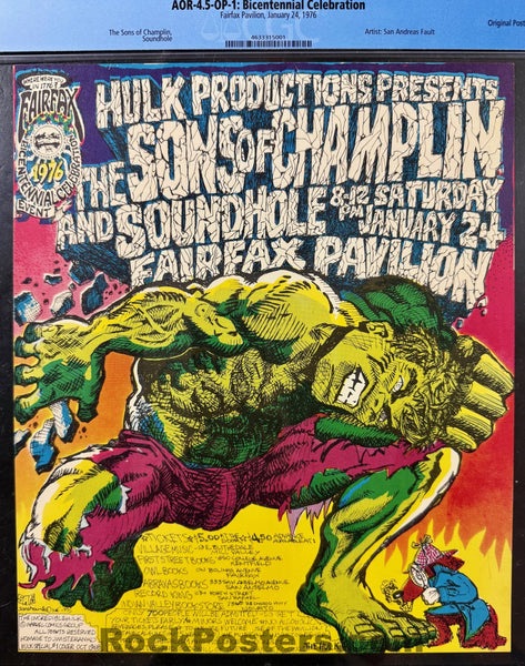 AOR 4.5-OHB - Sons of Champlin - 1976 Handbill - Fairfax Pavilion - CGC Graded 8.0