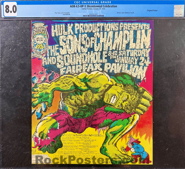 AOR 4.5-OHB - Sons of Champlin - 1976 Handbill - Fairfax Pavilion - CGC Graded 8.0