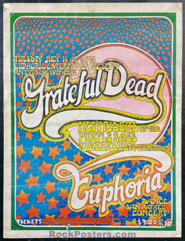 AUCTION - AOR 4.93 - Grateful Dead - Euphoria - San Andreas Fault - 1970 Poster - Good