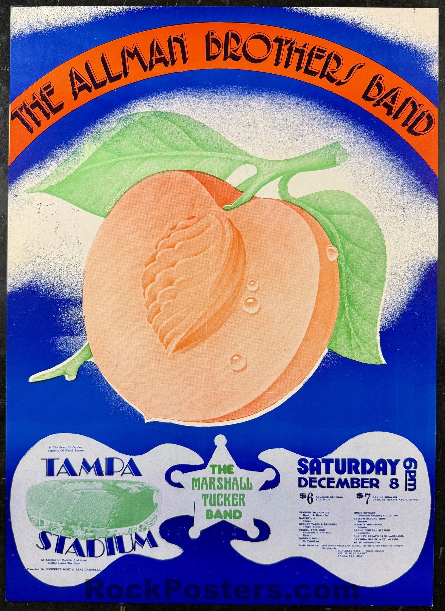 AUCTION - Allman Brothers Band - 1973 Poster - Tampa, FL - Near Mint