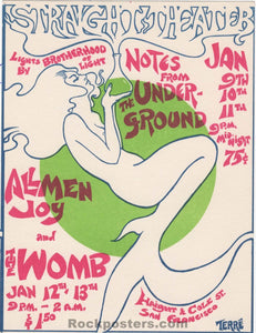 AUCTION - Almen Joy  - Terre' - 1968 Handbill - Straight Theater - Near Mint