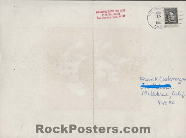 AUCTION - AOR 2.192 - Grateful Dead - Mouse & Kelley - 1967 Handbill - Fan Club Mailer - Excellent