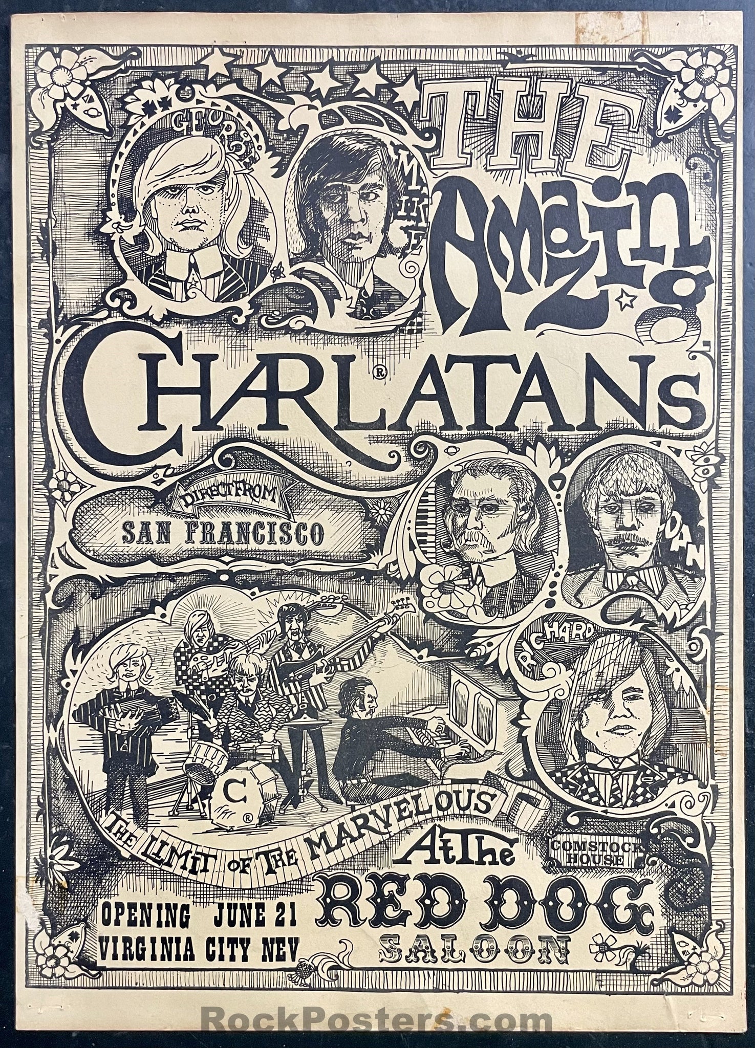 AUCTION - AOR 2.1 - "THE SEED" - Charlatans - 1965 Poster - Red Dog Saloon - Excellent