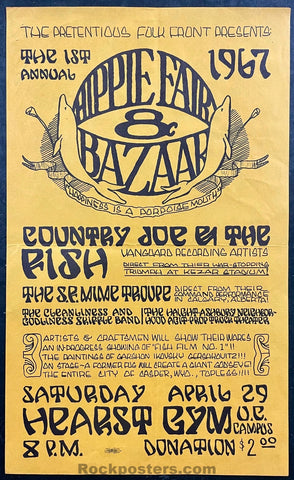 AUCTION - AOR 2.278 - Hippie Fair - Country Joe SF Mime Troupe - 1967 Handbill - Berkeley - Excellent