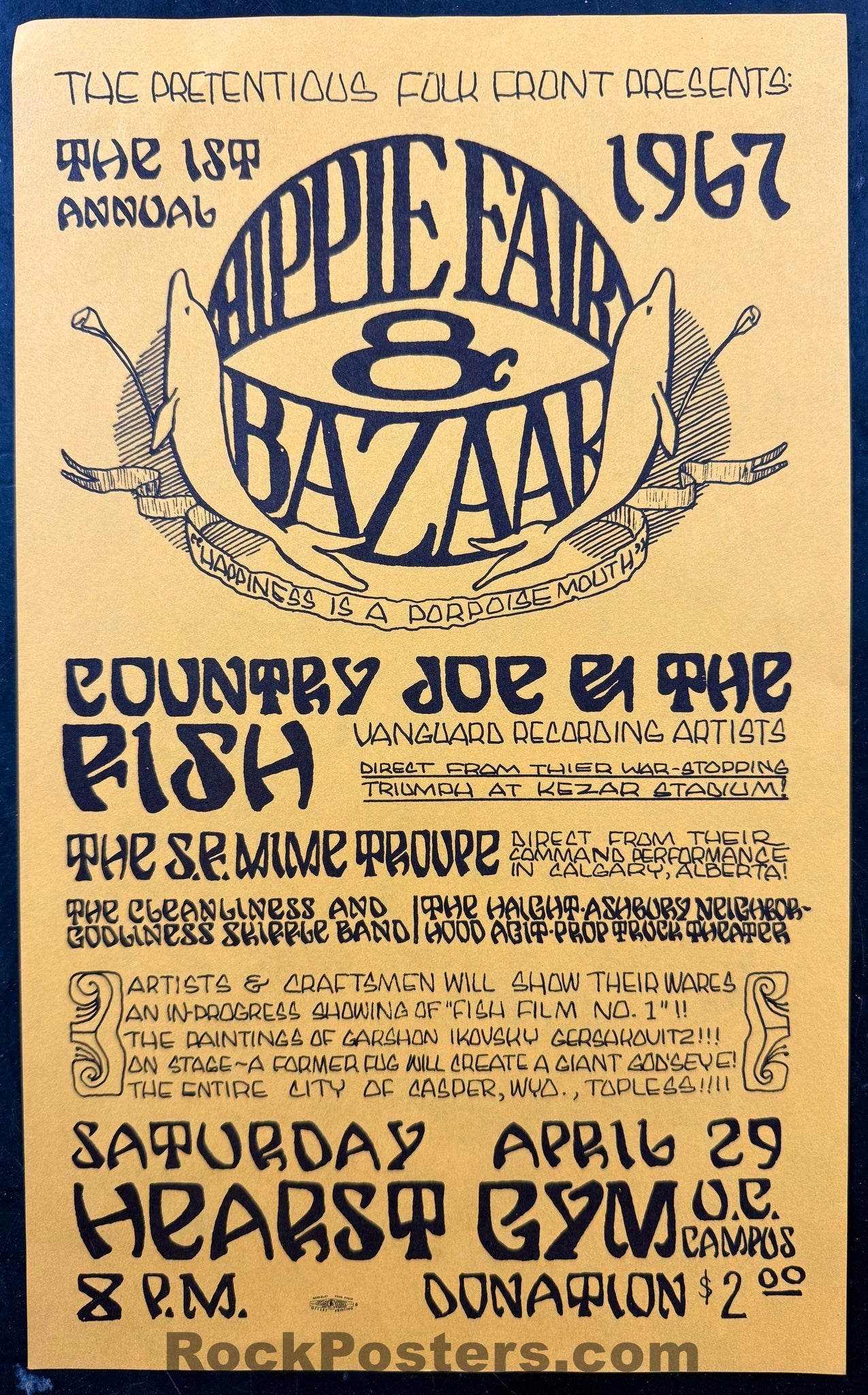 AUCTION - AOR 2.278 - Hippie Faire & Bazaar - 1967 Poster - Berkeley - Near Mint