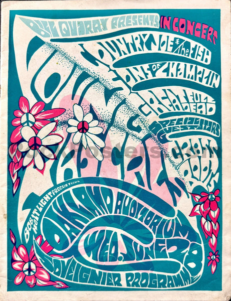 AUCTION - AOR 2.296 - Grateful Dead Young Rascals - 1967 Program - Oakland Auditorium - Very Good