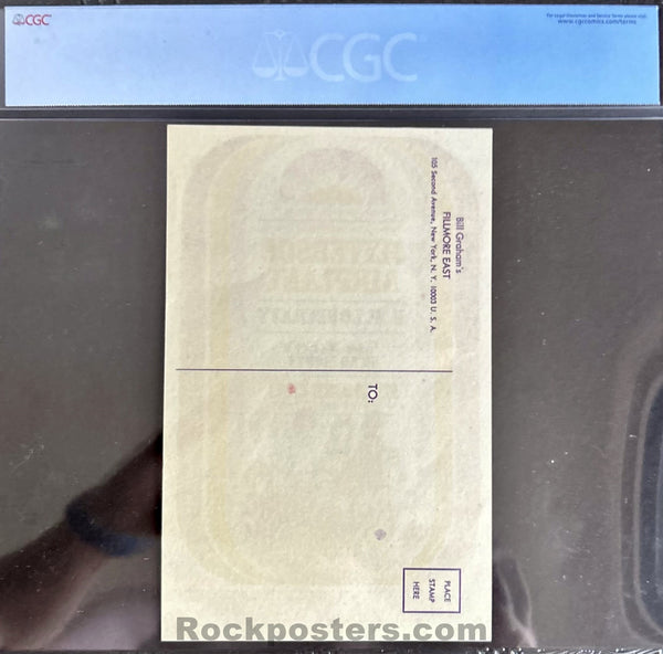 AUCTION - AOR 2.96 - Jefferson Airplane - 1968 Postcard - Fillmore East - CGC Graded 8.5