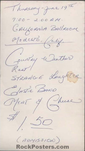 AUCTION - AOR 3.26 - Country Weather - 1968 Handbill - Modesto - Excellent