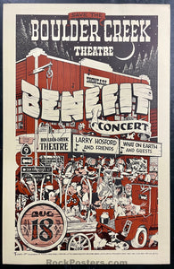 AUCTION - AOR 4.104 - Larry Hosford & Friends - 1977 Benefit Poster - Boulder Creek Theatre - Excellent