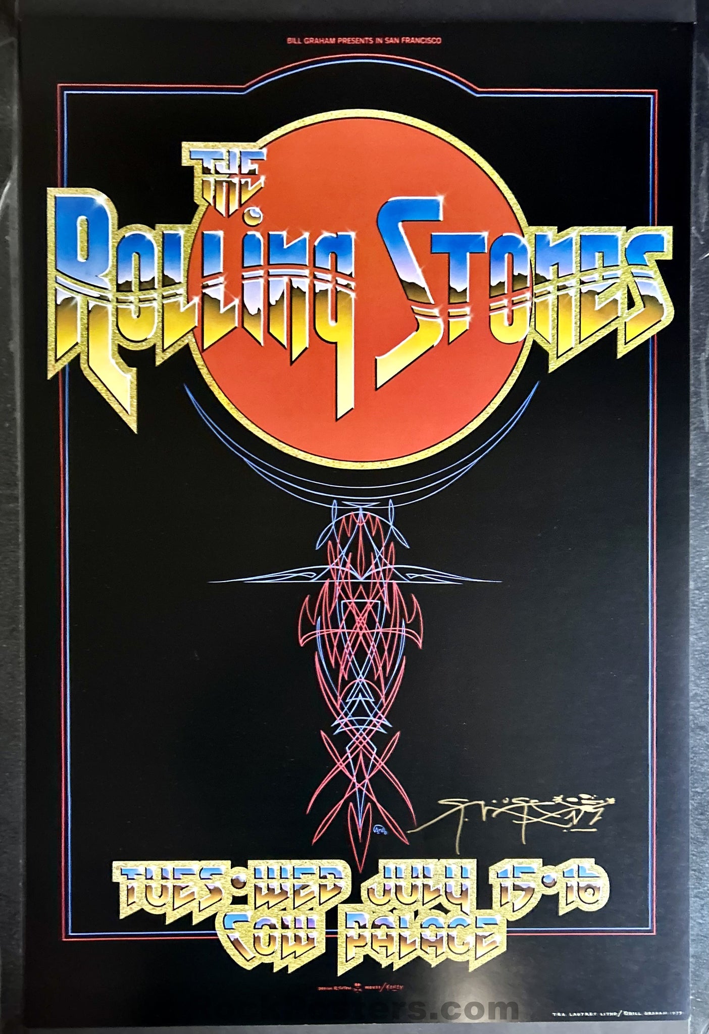 AUCTION - AOR 4.41 - Rolling Stones - Stanley Mouse Signed - 1975 Post ...