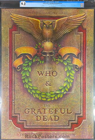 AUCTION - AOR 4.43 - The Who/Grateful Dead - Phillip Garris - 1976 Poster - Oakland Coliseum - CGC Graded 9.2