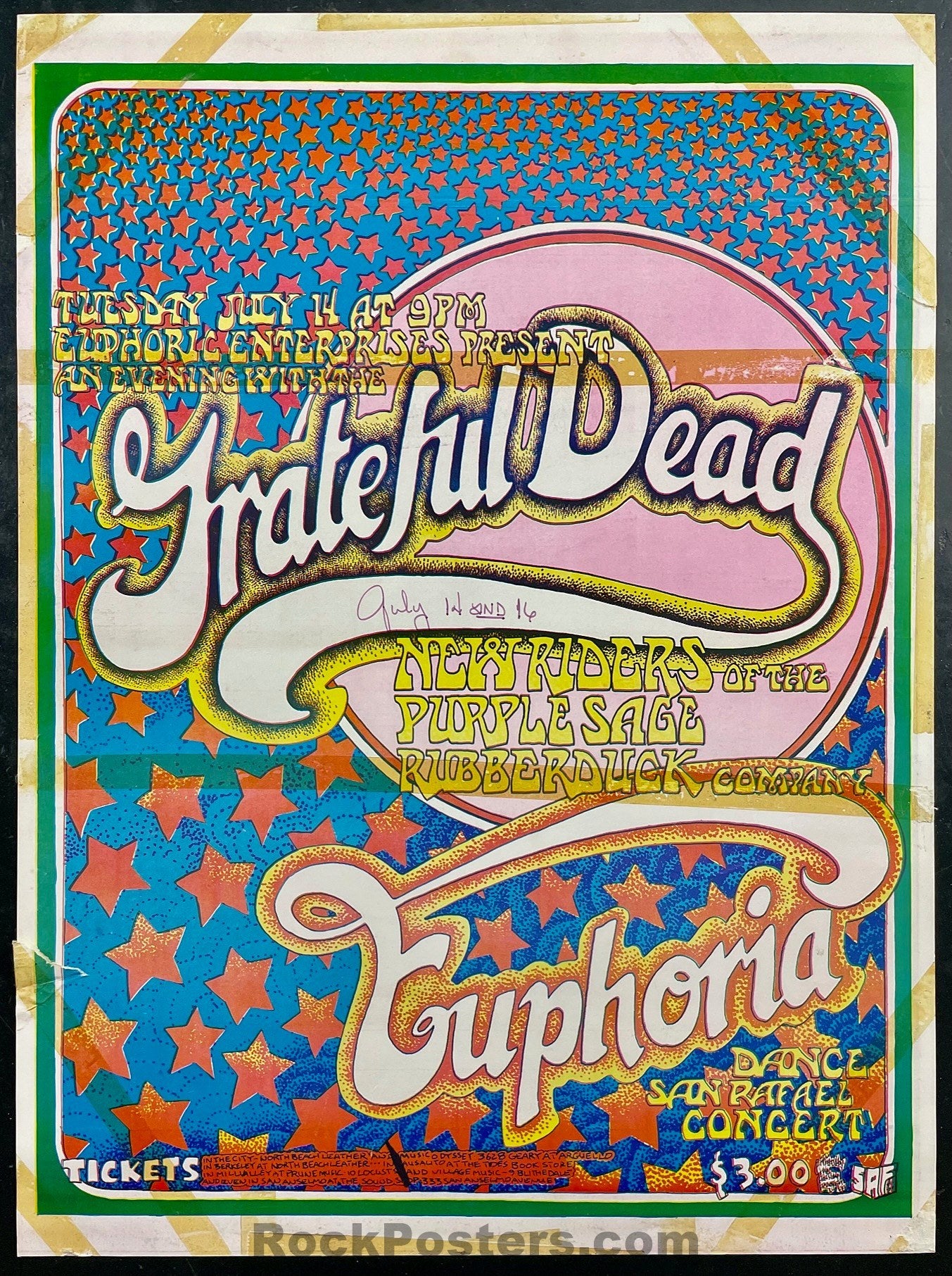 AOR 4.93 - Grateful Dead - San Andreas Fault - 1970 Poster - Euphoria - Rough