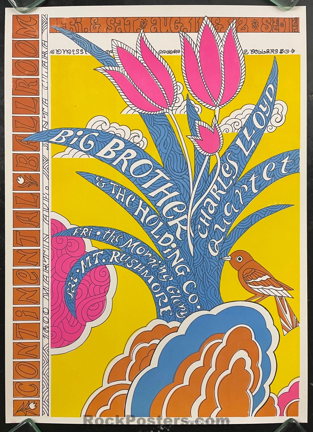 AUCTION - AOR 2.342 - Janis Joplin Big Brother - Continental Ballroom - 1967 Concert Poster - Near Mint Minus