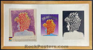 Art of Rock - ORIGINAL COVER ART - Wes Wilson SIGNED - 1987 Ink on Poster Board - Near Mint Minus